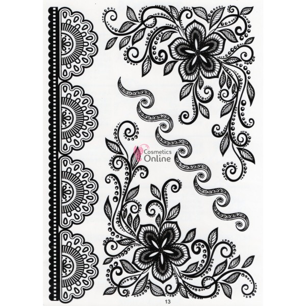 Tatuaje temporare pentru corp HENNA Negru J013 Nou